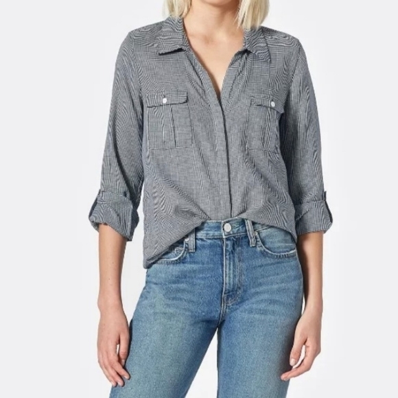 Joie Navy Booker Button Down Size M - Picture 1 of 4